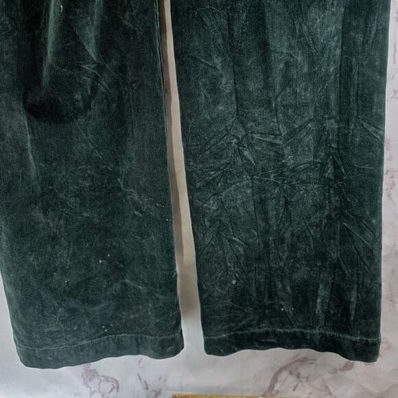 Anthropologie Jumpsuit Womens 29 Green Corduoy Boot Bib Overalls Dark Forest - Picture 10 of 14